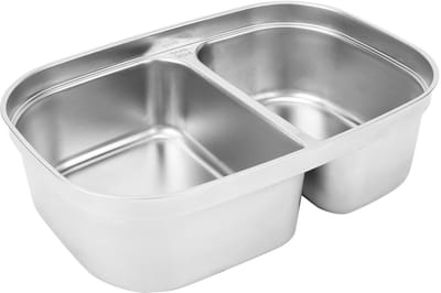 Dailygoods - Elektrische lunchbox - Roestvrijstalen binnenbak - 2 compartimenten - Zilver - Herbruikbaar en uitneembaar - Ideaal voor werk en school