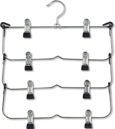 Zeller Kledinghanger - zilver - meervoudig - broekhanger - 36 cm