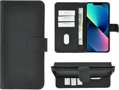 Hoesje Geschikt voor iPhone 13 Mini - iPhone 13 Mini Book Case Wallet Zwart Cover