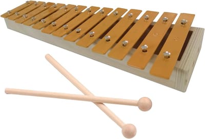 Muziekinstrument - Houten xylofoon - Muziek maken - 13 noten - 38 cm - Houtkleur
