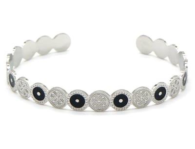 Armband Dames - Bangle Munten - RVS - One Size - Zilverkleurig