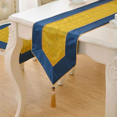 Tafelloper Klassiek Goud Tafelloper, Tafelloper Grijs Geometrie 72x13 Dikke Moderne Handgemaakte Tablerunner,3 Kleuren