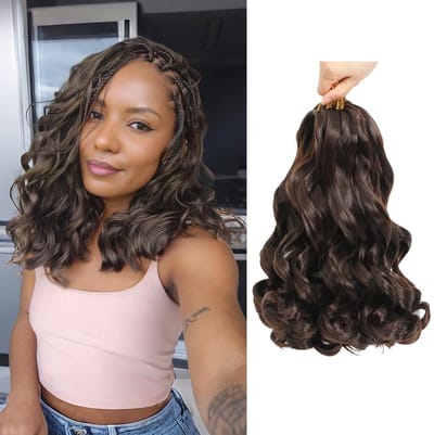 Dailygoods- Vlecht Haar 12 Inch - Franse Krullen - 8 Packs - Synthetisch Vlecht Haar - Geschikt voor Diverse Stijlen - Ideaal voor Feestelijke Gelegenheden - Haarextensions