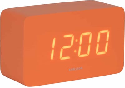 Karlsson Wekker Spry Tube - Oranje - 10x4.3x5.9cm - Scandinavisch - Wekker voor slaapkamer - Wekkers