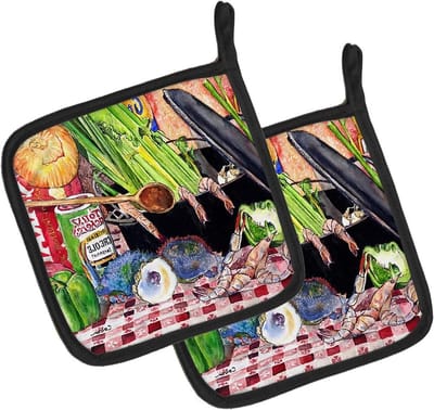 Keukenhandschoenen Paar - Ovenwanten Hittebestendig - Koken en Bakken - Gelaagde Isolatie - 7.5x7.5 Inch - Multicolor