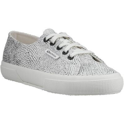 Superga 2730 Micro Faux Snake Faux Leather Damestrainers Wit Avorio/Zwart Slang