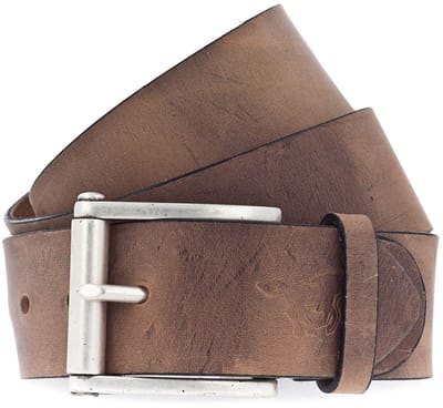 MUSTANG Leren riem Leather Belt 4.5 W100 Mid Brown bruine