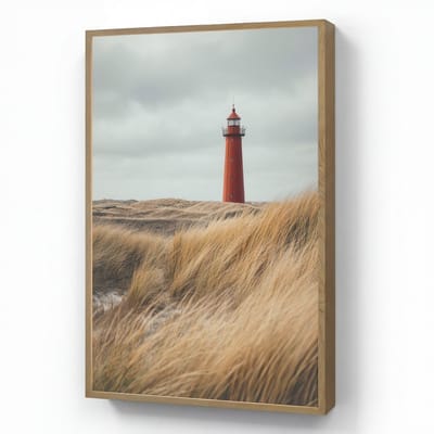 Wandlamp 70x100 cm - Oplaadbaar - Duinen - Vuurtoren - Rood - Lucht - Wandlampen binnen woonkamer - Slaapkamer lamp - Decoratieve nachtlamp - Vloerlamp draadloos