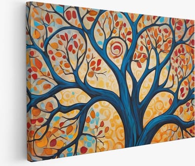 Saammp - Muurcirkel Hout Uil - tussen de bloemen- Abstract - Dieren - Ø 80 - Wandcirkel - Wanddecoratie Cirkel - muurdecoratie Woonkamer - Slaapkamer decoratie - Rond Schilderij