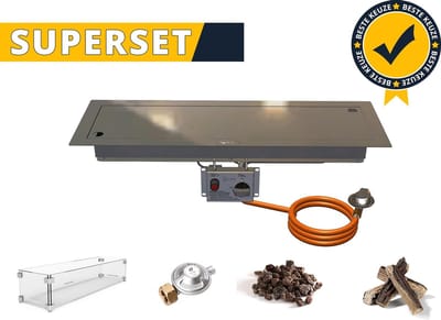 Gofire SUPERSET inbouwbrander rechthoek 75 x 25 cm | Flexibel bedieningspaneel