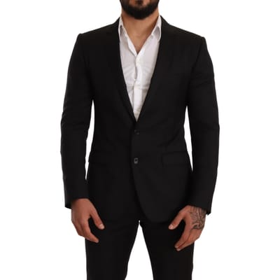 Dolce & Gabbana Mannen Zwart geruit MARTINI SLIM FIT 2 Stuk Suit
