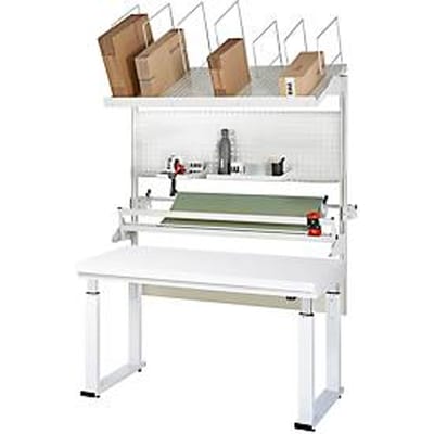 Rau inpaktafelsysteem 05 Werkbank serie adlatus 600, B 1500 x D 700 x H 740-1140 mm, HPL blad, tot 600 kg