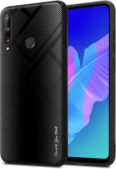 Cadorabo Hoesje geschikt voor Huawei P40 LITE E in OPAAL ZWART - Beschermhoes gemaakt van TPU silicone Case Cover en achterkant van gehard glas