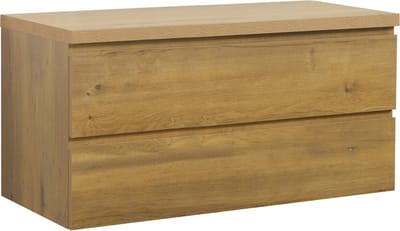 Badplaats Wastafelkast Angela 100 x 48 cm – Eiken – Hangend Wastafelmeubel Met Bovenblad