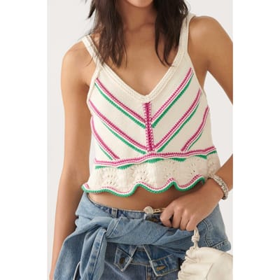 BA&SH Debardeur Helois Ecru Maat: M | Mouwloze Tops Outlet | Dames | Groen
