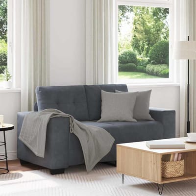 vidaXL - Loveseat - bank - 160x77x82 - cm - fluweel - donkergrijs