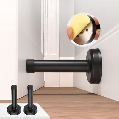 Deur Stoppers - Deurvangers - Muren Beschermen - Boorvrije Installatie - 2 Stuks - Zwart