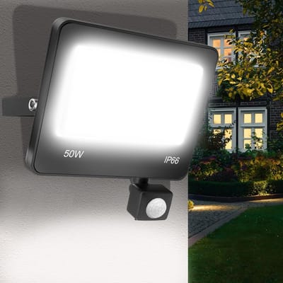 Waterdichte Led Buitenlamp met Bewegingssensor 50W Helder Wit Licht IP66