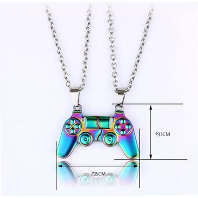 Videogame Controller Kettingen Voor Geliefden Nieuwste 1 Paar Magnetische Hanger Kettingen Legering Accessoires Vrouwen Mannen Sieraden white