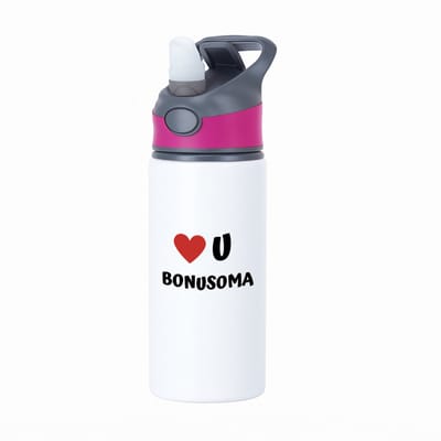 Hacebo® - love u bonusoma waterfles met rietje roze - Oma - de liefste oma - verjaardag - cadeautje voor oma - oma artikelen - kado - geschenk - water fles - 650ML
