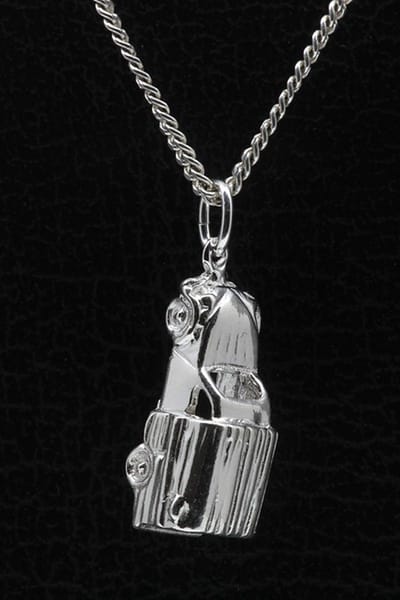 Zilveren Citroën 2CV Lelijk eend bestelauto 3D ketting hanger