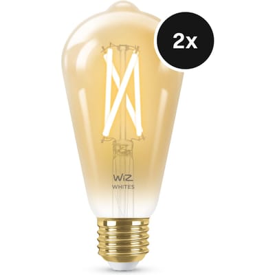 WiZ Filament Lamp Edison - 2-pack - Warm- tot Koelwit Licht - Slimme LED Verlichting - E27 fitting - 50W - Goud - Wi-Fi