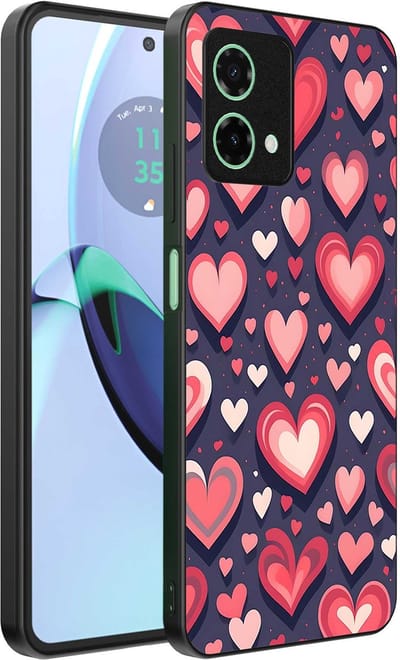 Geschikt voor Motorola Moto G84 Telefoonhoesje met Hartjes Opdruk - TPU Backcover Case With Heart Design - Smartphonica geschikt voor Motorola Moto G84