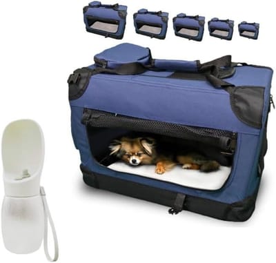 Transporttas Huisdier - Reisbox Hond Kat - Veilig Vervoeren - Opvouwbaar Stevig Frame - 102 x 69 x 69 cm
