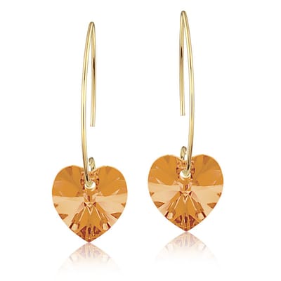 Montebello Oorbellen Pippa HG112 - Swarovski Hart - 925 Verguld Zilver - Ø14mm - 40mm