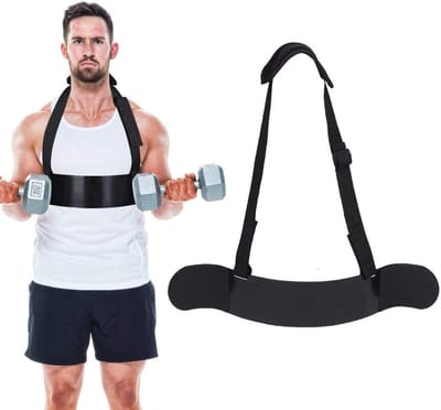 Bizeps Isolator - Arm Blaster Trainer - Kracht Training - Verstelbare Band - 59 x 12 x 10 cm - Zwart