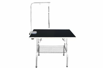 Trimtafel met Enkele Trimarm - Met Trimlus en Mandje - Voor Hond en Puppy - Hondenverzorging - Inklapbaar - RVS Poten - 95 x 55 x 78 cm