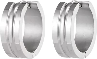 Aramat Jewels | Oorringen | Zilverkleurige Stalen Oorbellen - Modern Design | | | |7mm | Staal | Volwassenen | Verkleurd niet