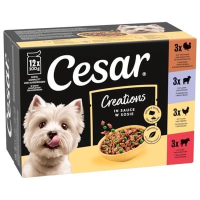 Cesar Selectie Vlees en Groenten in Saus - Voordeelpakket: 48 x 100 g
