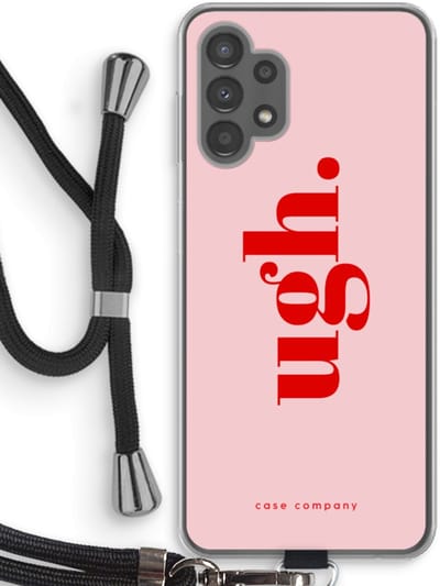 Case Company® - Hoesje met koord geschikt voor Samsung Galaxy A13 4G hoesje met Koord - Ugh - Telefoonhoesje met Zwart Koord - Bescherming aan alle Kanten en Over de Schermrand