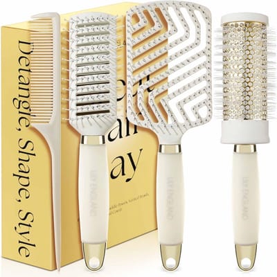 Professionele Haarverzorgingsset voor Dames - 7-delig - Luxe Cadeau voor Moeders - Elegante Styling Collection in Beige en Goud