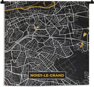 Wandkleed - Wanddoek - Kaart – Stadskaart – Noisy-le-Grand - Plattegrond – Frankrijk - 180x180 cm - Wandtapijt