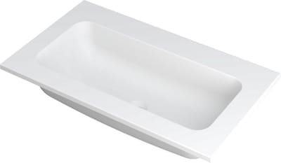 INK® Faktor wastafel polystone centraal zonder kraangat 80x45x1,5cm, mat wit
