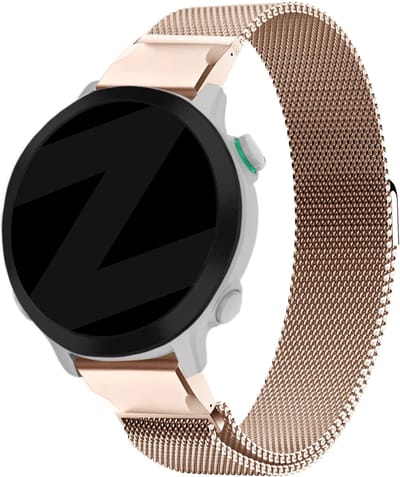 Bandz Milanese loop band geschikt voor Garmin Fenix 5s / 6s / 7s - Hoogwaardig gevlochten stalen materiaal smartwatchbandje - Milanees bandje met magneetsluiting - rosegoud gevlochten stalen bandje