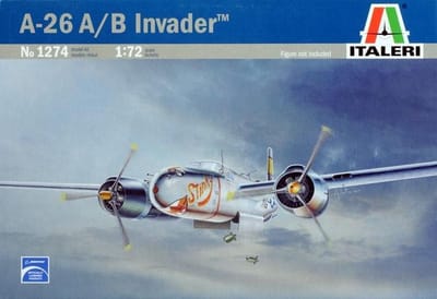 Italeri Modelbouwpakket Vliegtuigen - 1274 Douglas A-26 A/B Invader - Propeller Vliegtuig Plastic - 1:72 - Modelbouw