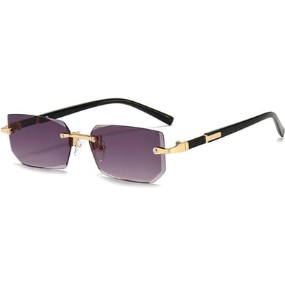 Randloze zonnebril Rechthoek Mode Populaire Dames Shades Zonnebril Vrouwelijke Zomer Outdoor Brillen