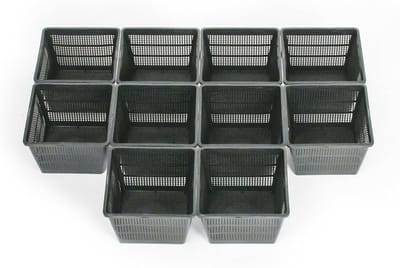 Plantenmanden - Vijvermanden - Vijverbeplanting - Waterdoorlatend - 10 stuks - Zwart