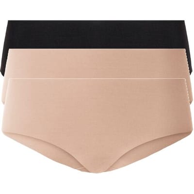 ESMARA 3 dames hipsters (Zwart/beige, XS (32/34))