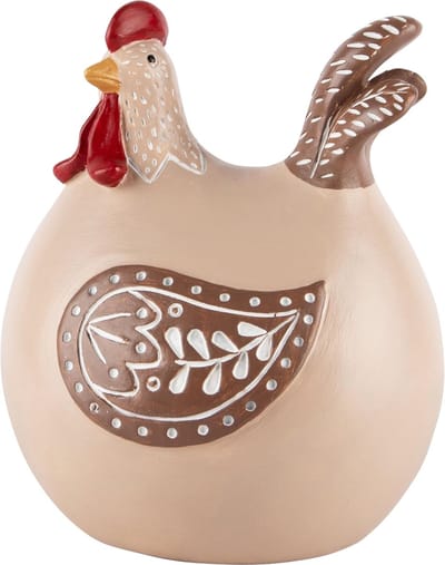 Dekoratief | Kippetje broedend, beige/bruin, resina, 13x11x15cm | A240750