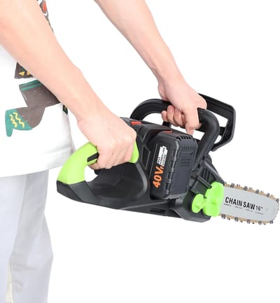 Draadloze Kettingzaag - Elektrische Snoeizaag - Tuinonderhoud - Borstelmotor - 16 inch - Zwart