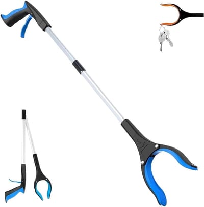 Vuilnisraper Grijper - Opvouwbare Grijper - Afval Oprapen - Groot Bereik - 32 inch - Blauw