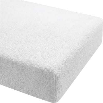 Mammoet Molton Hoeslaken Willow 90 x 210 cm - tot 30 cm matrasdikte - waterafstotende coating - 45% katoen & 55% polyester - wit