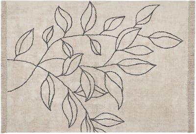 SAZLI - Laagpolig vloerkleed - Lichtbeige - 160 x 230 cm - Katoen