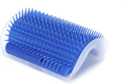 Nobleza Kattenborstel met Kattenkruid - Muurborstel Kat - Massageborstel - Zelfverzorgingsborstel - Blauw