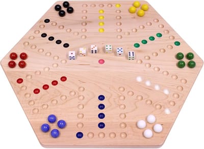 Houten Speelbord - Graveerbord Spel - Strategisch Spelen - Handbeschilderd Design - 45x51 cm