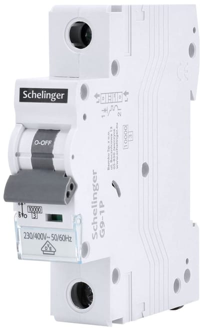 Schelinger Installatieautomaat 10A B-karakteristiek - 1-polig - 230/400V - A02-G9-1P-B10 - IP20